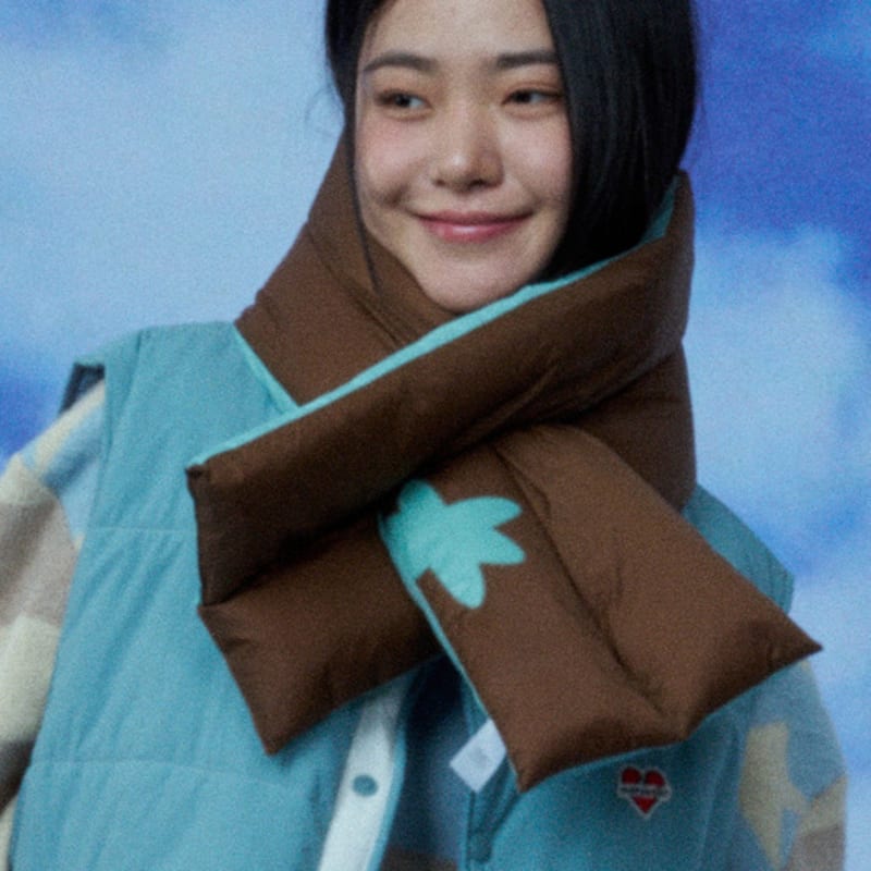 RECLOW GIN PADDING MUFFLER МЯТНЫЙ ШОКОЛАД Muffler only (no gift wrapping) gray