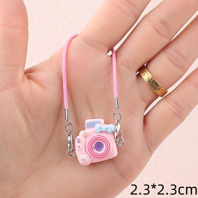 1/6 шт. Мини DIY Камера Наряд Плюшевая Игрушка для Куклы Labubu 17 см Аксессуары Кукольный Домик Навесные на Шею Аксессуары Кукольный Домик Подвеска beige Solsticef