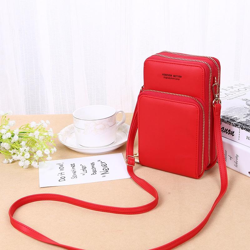 IELGY women s pu long large capacity multifunctional mini diagonal bag красный