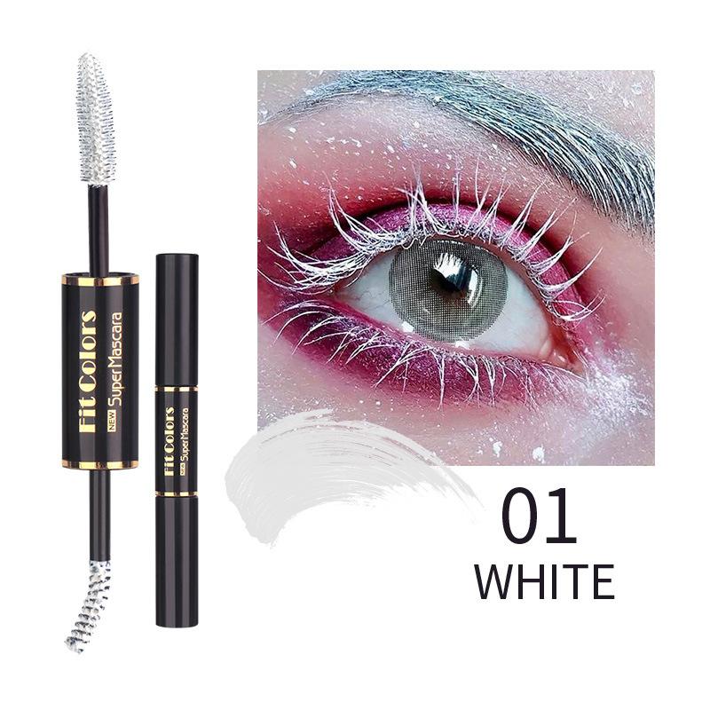 Fit Colors Двухголовая цветная тушь для ресниц с густыми завитками и водостойкая, не растекающаяся, разноцветная белая обжигающая тушь 01 brown YANQINA