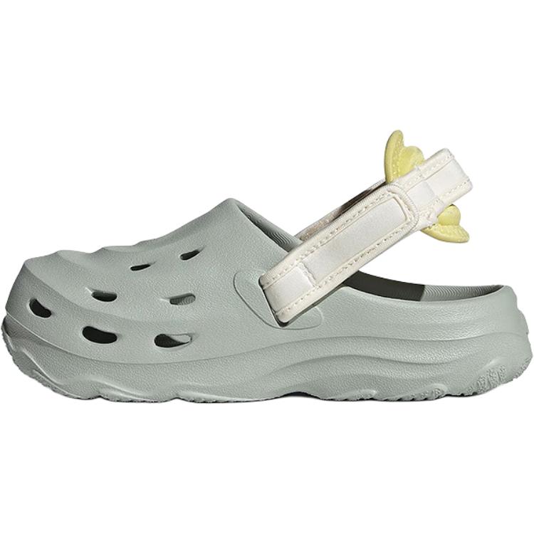 Adidas Серия Сандалий Maxxclog Простые Удобные Модные Спортивные Нескользящие Износостойкие Низкие Детские Сандалии Детские Сандалии Серые JS3729 28 white