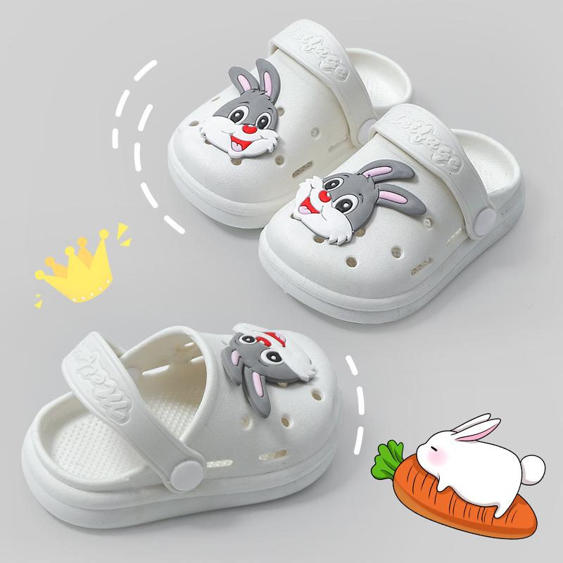 PantuflasМультяшные детские тапочки Нескользящие сандалии для мальчиков Симпатичные домашние туфли для девочек Новые летние детские туфли Шлепанцы Zapatos Niña 21-22-insole13cm белый Walk in Vogue