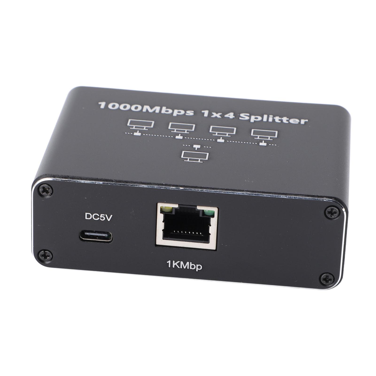 Разветвитель разъема RJ45 с кабелем питания USB 1000 Мбит/с Высокоскоростной гигабитный Ethernet-разветвитель для компьютера, телевизора, игровой консоли gray KONNWEI