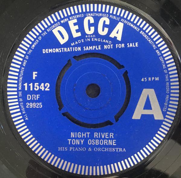 7inch Record TONY OSBORNE HIS PIANO & ORCHESTRA - Night River / Bermuda  F11542PROMO Decca 1962 UK Pop Used blue RecordCityJP
