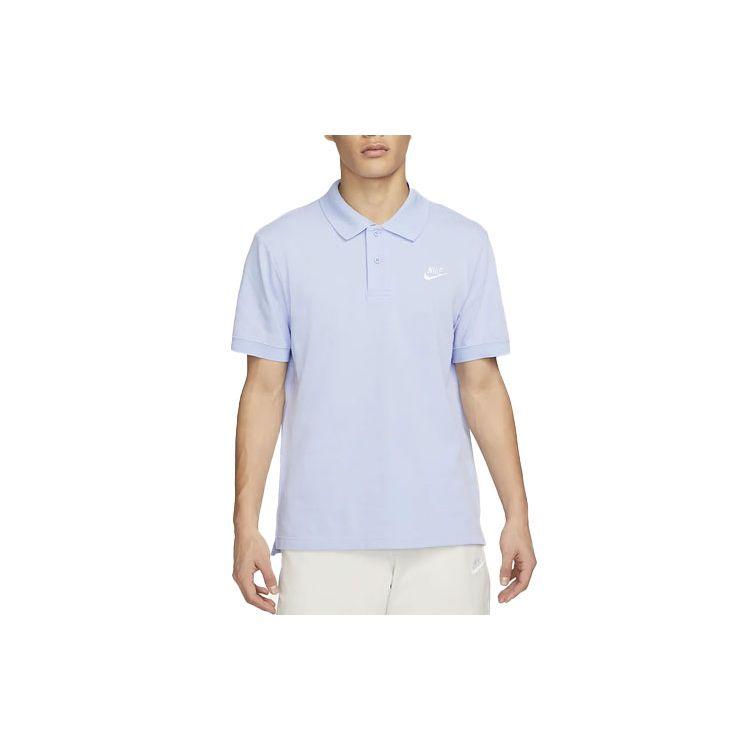 Мужские однотонные рубашки-поло с воротником Nike Sportswear, светло-морские синие CJ4457-548 L white