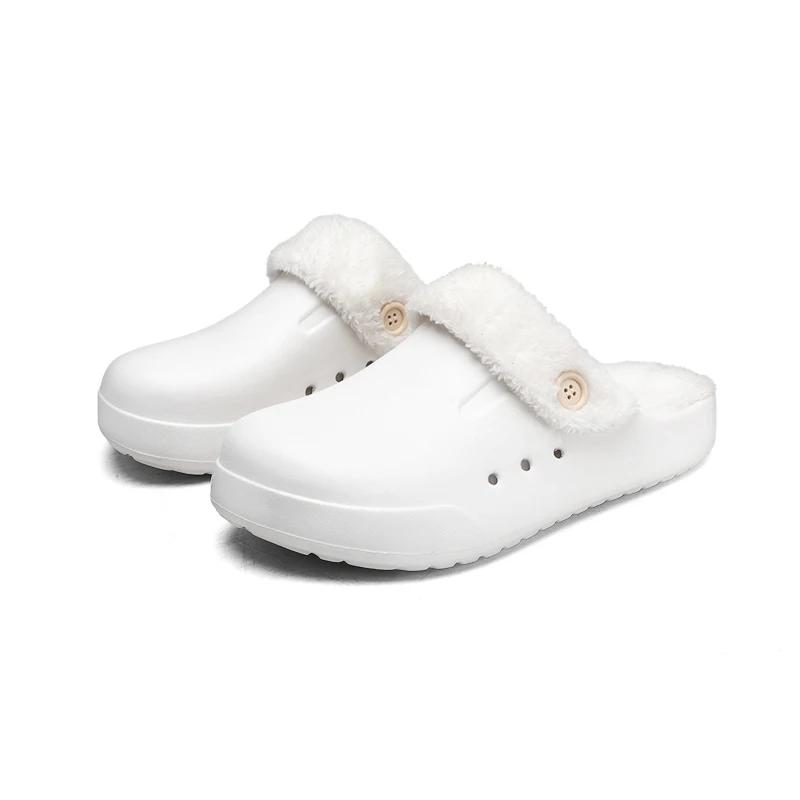 Fashion Winter Men s Slippers Fashion Eva Waterproof Platform Male Footwear House Outdoor Mans Slippers Non-slip Man Slipper Main Push 36-37 белый Graceful Style