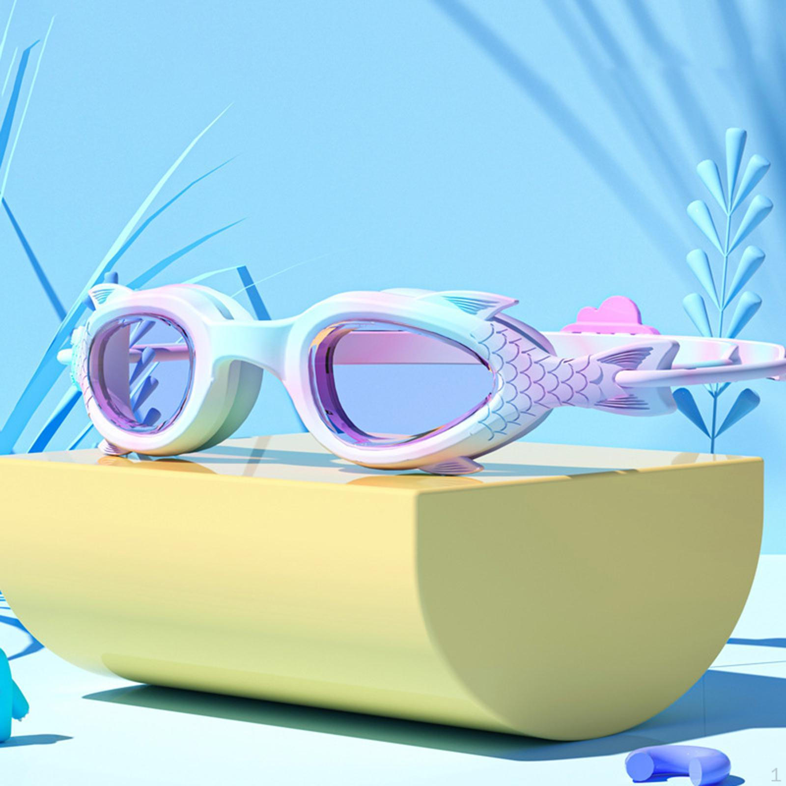 Swimming Goggles for Kids Eyewear Full Protection Waterproof Child Pool Glasses white Fairy Angel