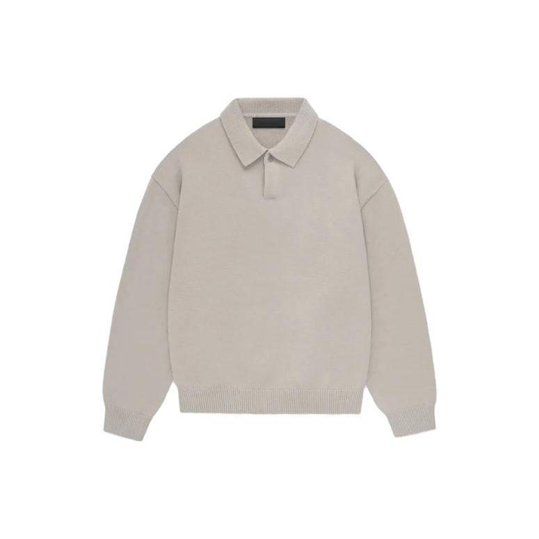 Мужские трикотажные рубашки-поло Fear of God Essentials Silver Cloud, серые 192BT232182F S gray