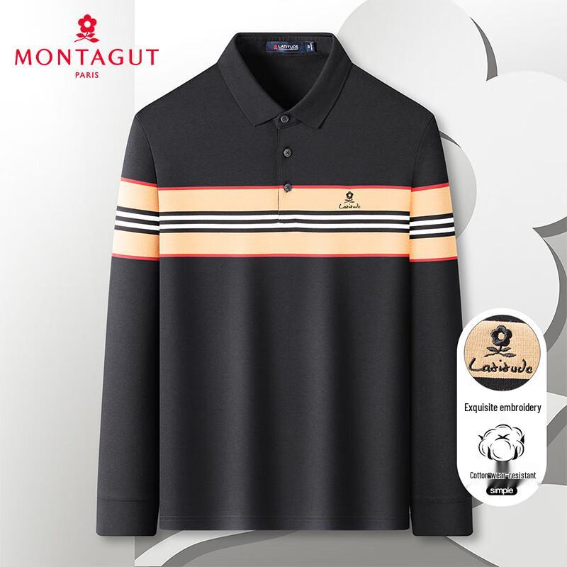 Мужская поло с длинным рукавом в полоску MONTAGUT 56 black JDST online