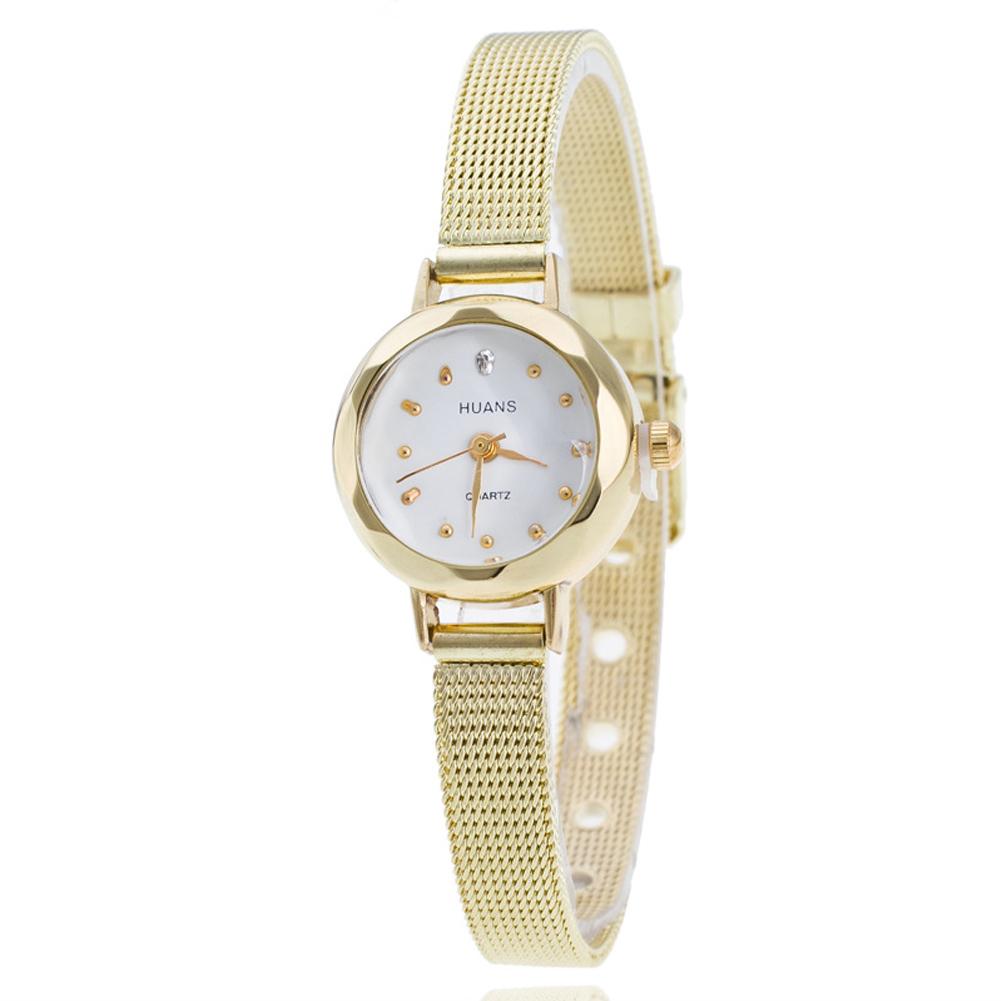 Женские модные универсальные кварцевые часы из сплава с круглым циферблатом из нержавеющей стали, простые повседневные наручные часы золотой FallInLoveJewelry