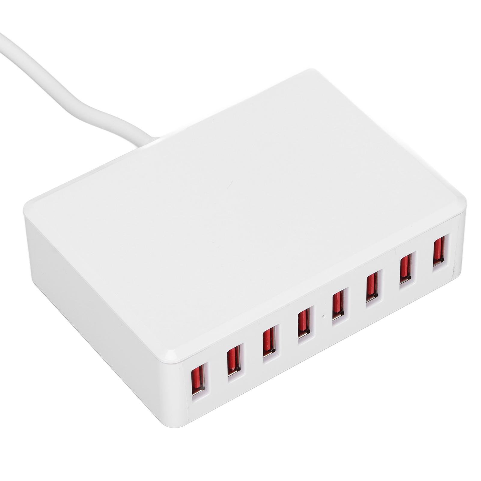 2.4A 50W 8-портовое USB-зарядное устройство Портативная настольная USB-станция для умной зарядки для телефонов, планшетов, вилка UK Plug white DIYelecs
