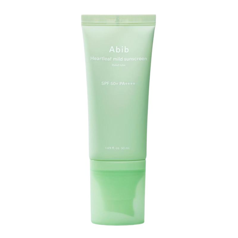 Солнцезащитный крем для лица Heartleaf Mild Sun Cream Relief Tube 50 мл white ABIB