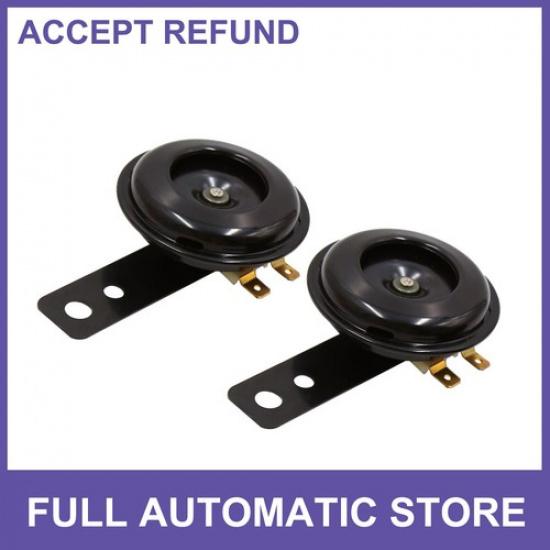 2pcs Universal Motorcycle Electric Horns Loudspeaker 6V 85db Round Loud Horn black rwev sdfs
