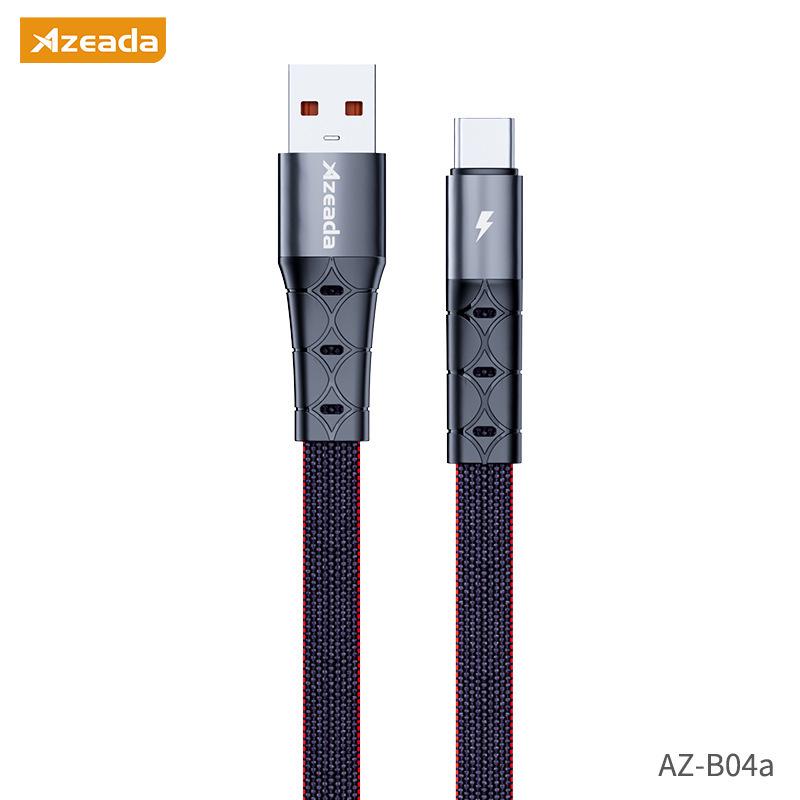 AZEADA 60W Кабель USB-C для быстрой зарядки для Apple, Huawei, Xiaomi, планшетов Black-Red 2m gray Pickerr