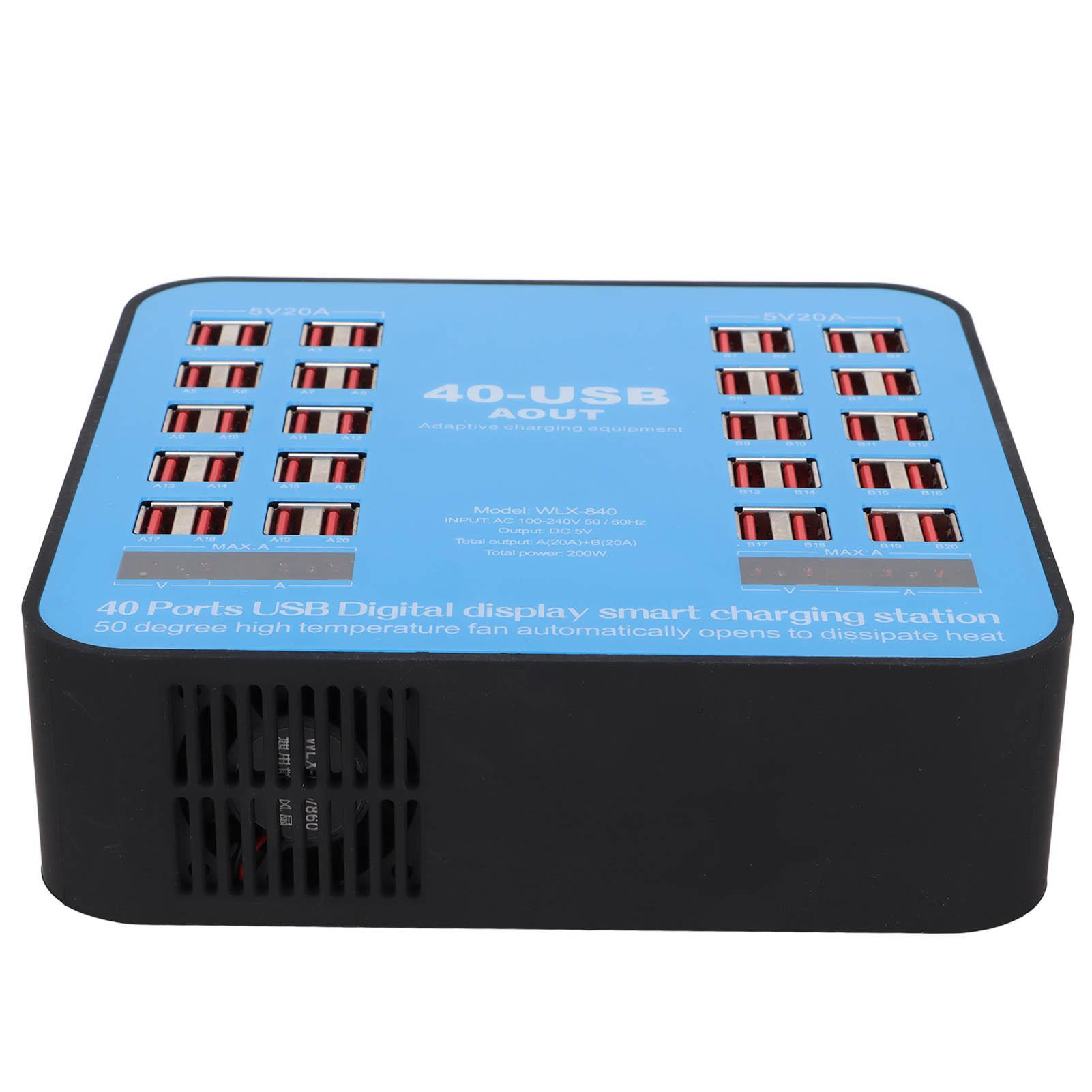 Многопортовая USB-зарядная станция WLX‑840, зарядный концентратор для телефона, 40 портов, 200 Вт, для сотового телефона, планшета US PLUG gray 3d printing machine