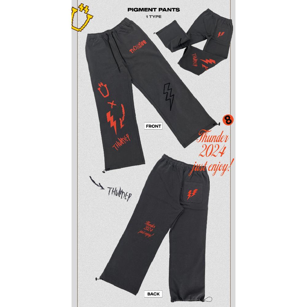 2024 ATEEZ THUNDER POP-UP Пигментные брюки Orange ver. white