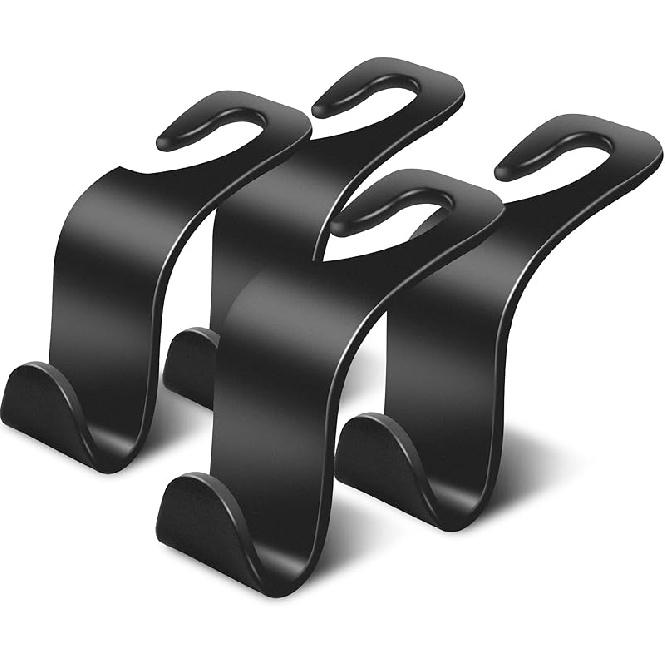 Car Seat Headrest Hook 4 Pack - Universal Auto Seat Hook Hanger Storage Organizer Holder (Black) чёрный 91330302MAC2UDB340