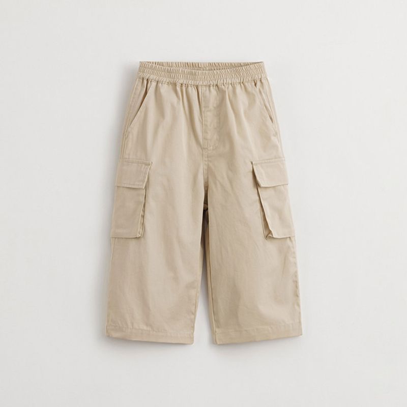 [Discount] Mark Jenny Academy Style Boys  Large Pocket Cargo Straight Pants Children s Spring Pants 240209 Khaki 110 beige TAOMall