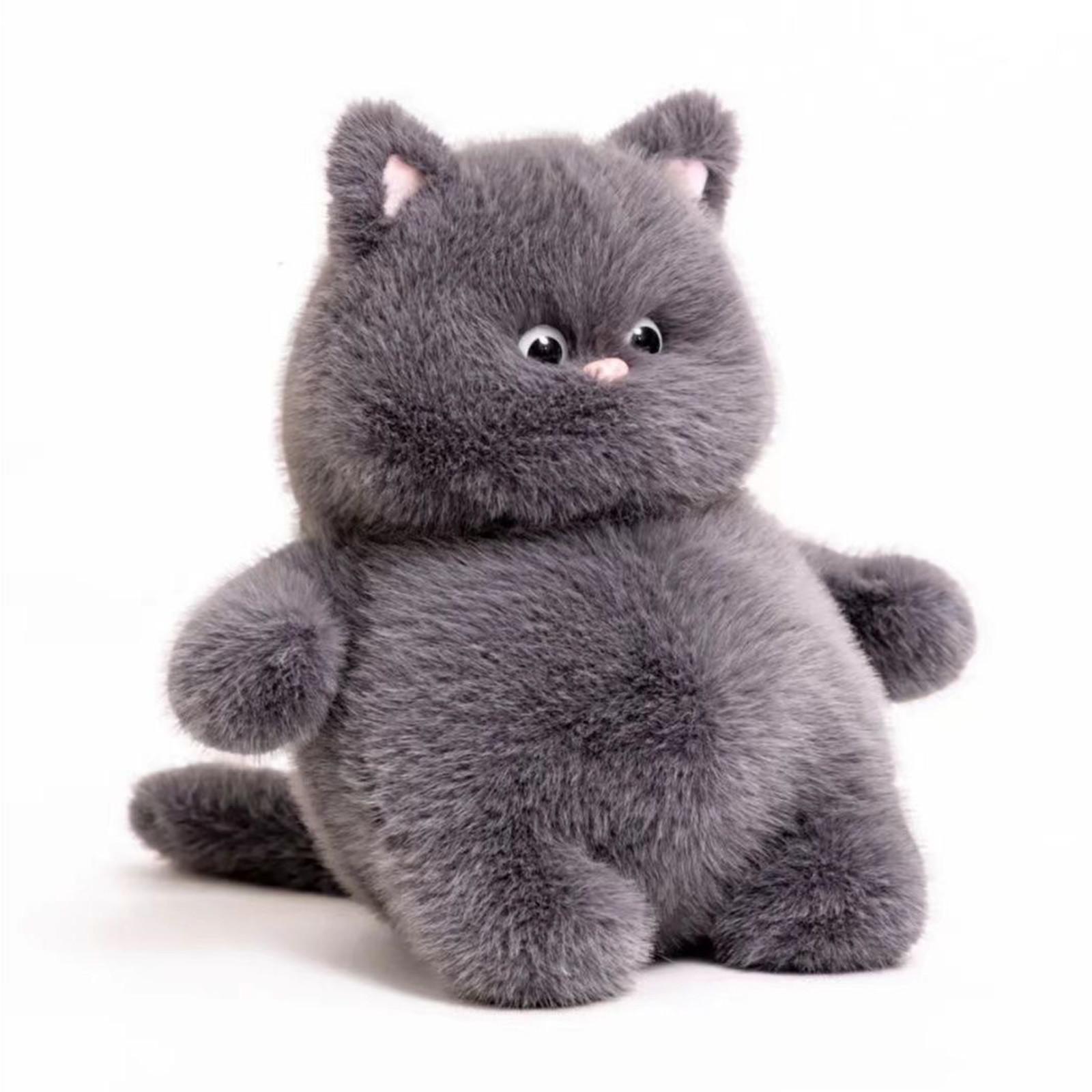Плюшевая игрушка кукла белая кошка кукла, милая и мягкая милая кошка дарит женскому дню рождения подарок One Size серый Beautiful eyes
