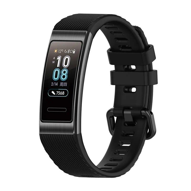 Спортивный силиконовый ремешок для Huawei Band 3 / Band 4 Pro Замена Оригинальный ремешок Браслет Для Huawei Band 3 Pro Умные часы For huawei band 3 чёрный Just Texture