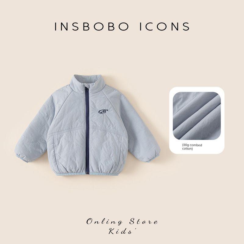 Insbobo Kidsren s Cotton Clothing 2025 New Style Girls  Thickeneded Winter Jackets Boys  Stylish Autumn and Winter Warm Tops Blue 80 gray TAOMall