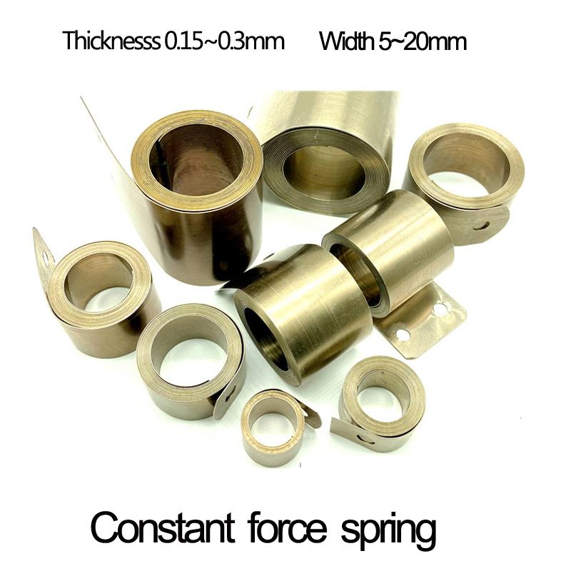 Stainless Steel Constant Force Spring Spiral Power Spring Dishwasher Coil Accessory Winding Mechanism Tensile Thick 0.15-0.3mm Reference size beige MabelLa03