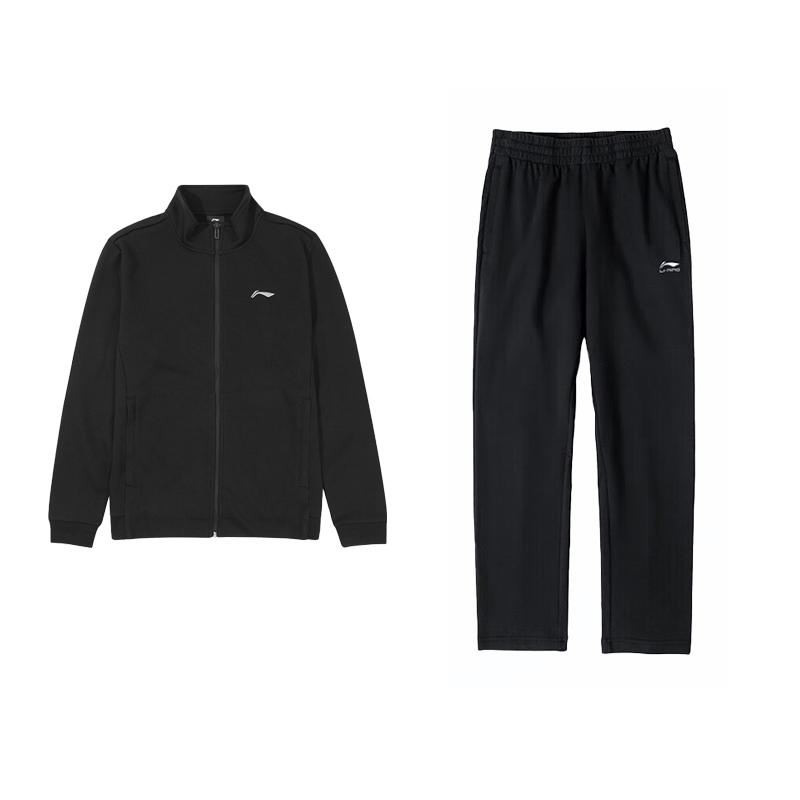 Li Ning кардиган с капюшоном куртка повседневный спортивный костюм унисекс костюм AWDUA35-1+AKLUA01-1 S black Li-Ning