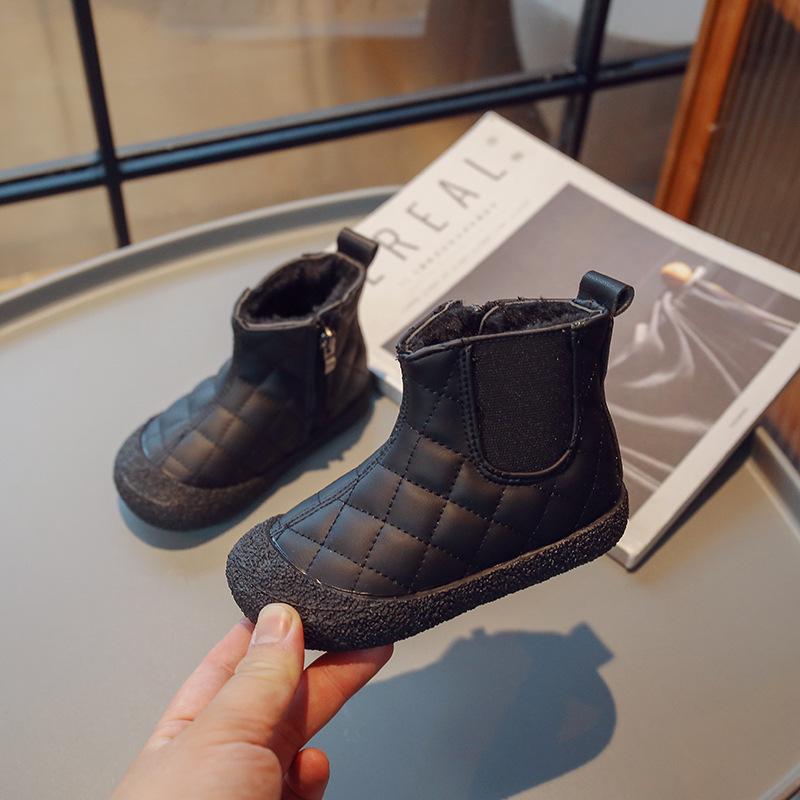 Зимние хлопковые туфли с мягкой кожаной поверхностью 21 чёрный Gtime Shoes