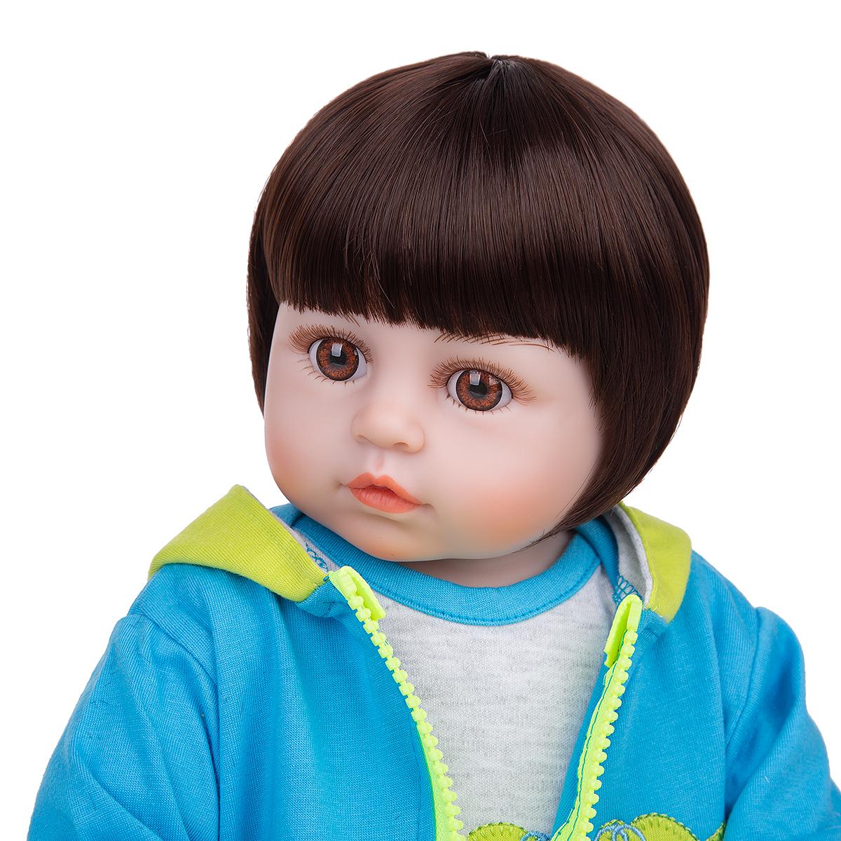 49 см кукла Bebe Reborn, красивый мальчик, игрушка для ванной, мягкая силиконовая кукла всего тела для детей, подарок на день рождения 19 inch коричневый KEIUMI