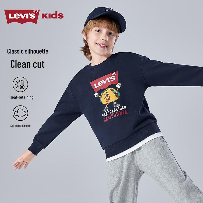 Мальчишеский флисовый свитшот LEVI S с узором из тако 4 black