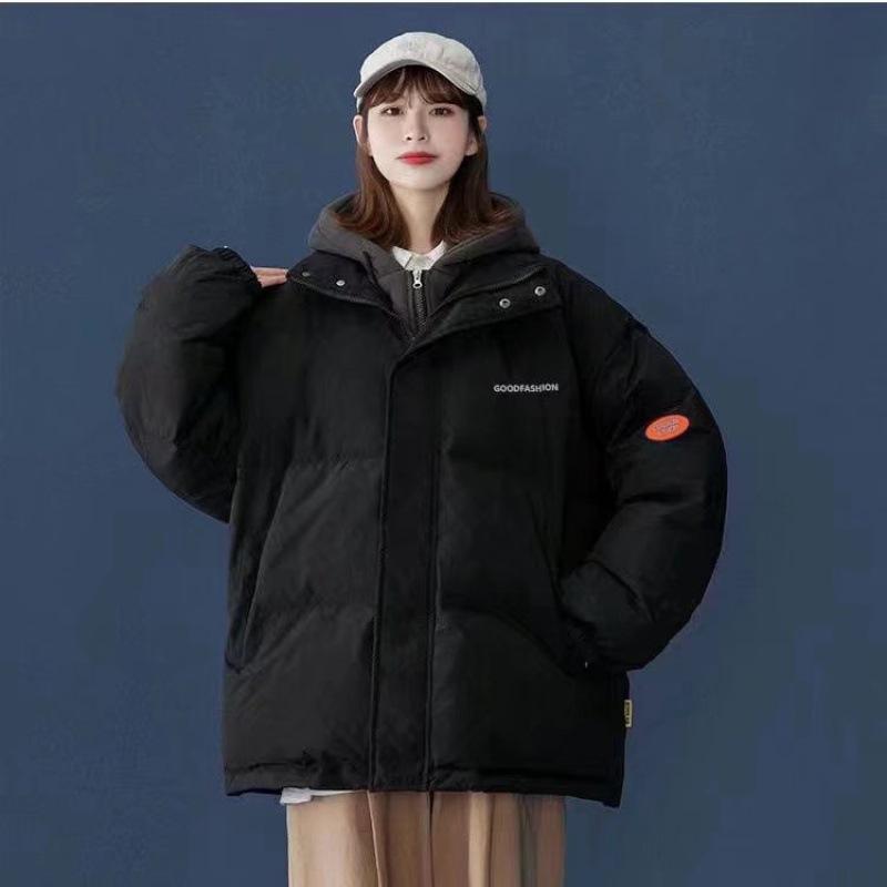 Outdoor Ins Корейская версия новых женских трендовых свободных поддельных двух теплых пуховиков M black Goom Select
