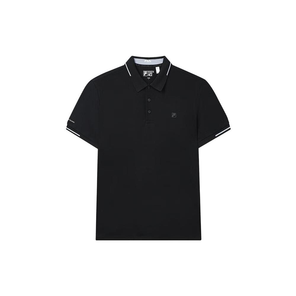 FILA SS23 Casual Knitted Short Sleeve Polo Shirt Men tops Black F11M327106FBK M black