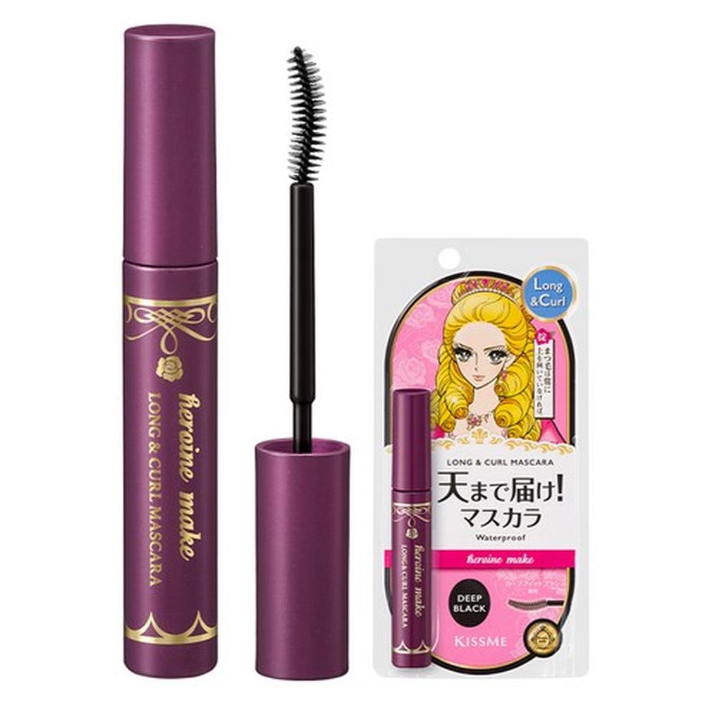 Тушь для ресниц Kiss Me Heroine Make Long & Curl Mascara EX 6г Глубокий черный, Корейская Long & Curl pink