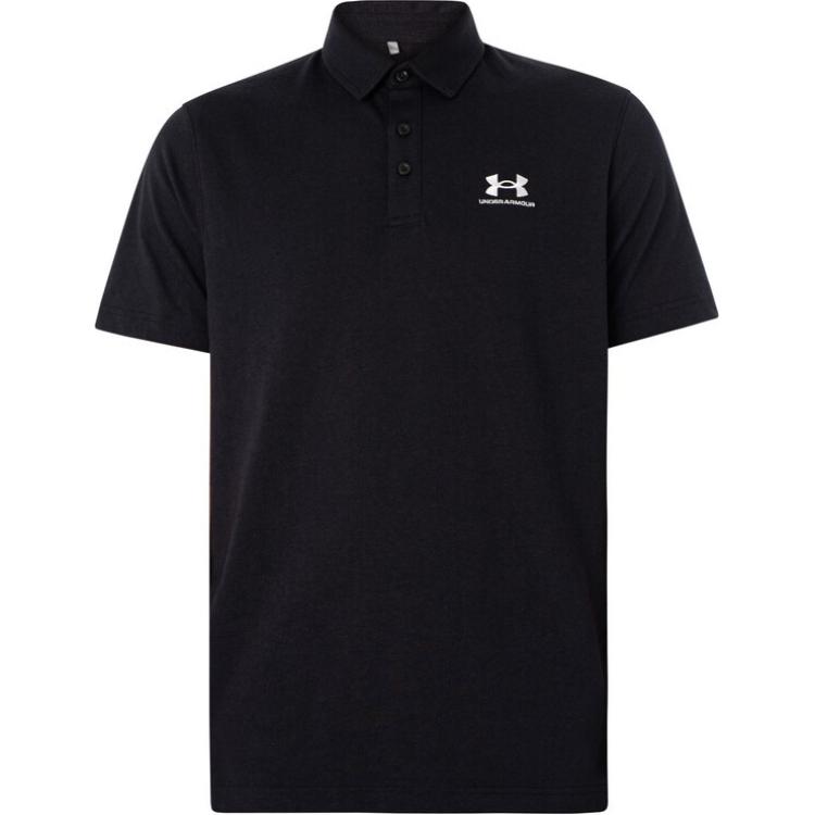 Under Armour Icon Comfortable Soft Sports Brand Logo Short Sleeve Polo Shirt Men tops Black 1386608-001 3XL black