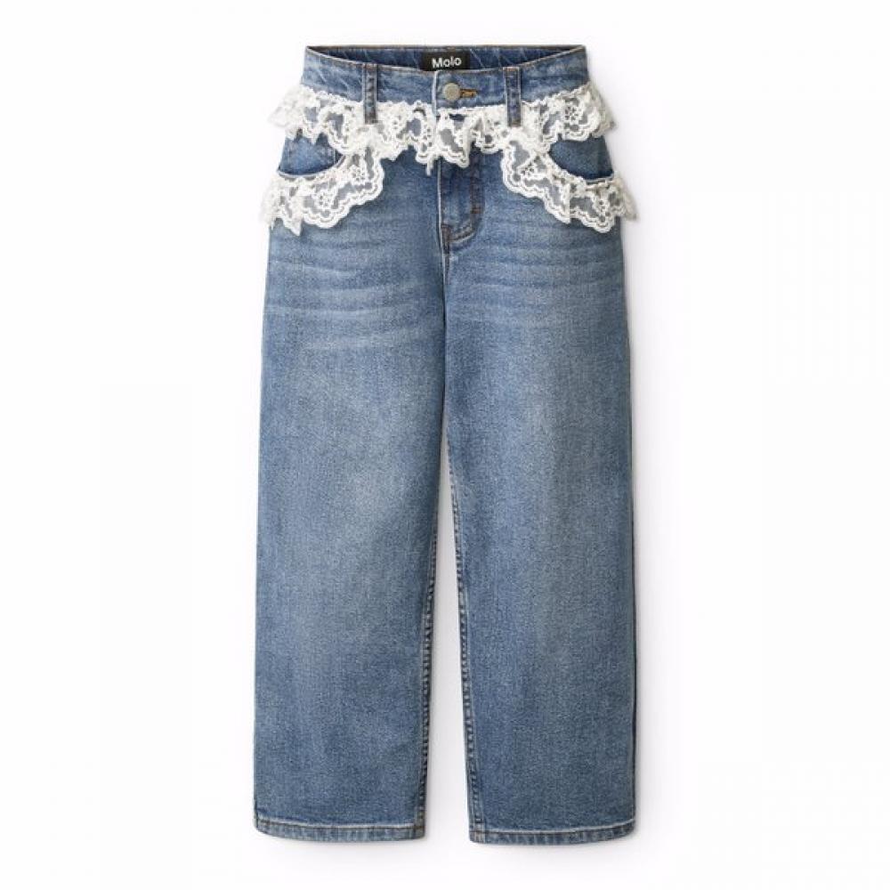 Molo [26ss] Straight Fit Denim Pants 5 8 Years Aiden Lace Akis9pt030 (116/5-6 years old) gray SSG Baby&Kids
