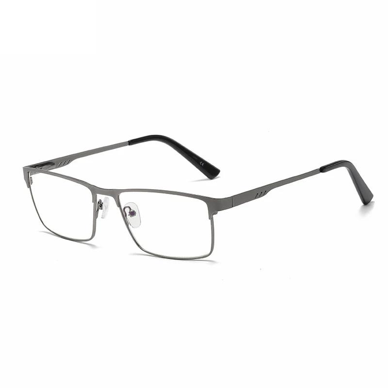 Мужские квадратные металлические большие оправы для чтения, весенние очки для пожилых людей с пресбиопией, синий свет, блокирующие очки для защиты глаз 1.75 gray YTO phone case