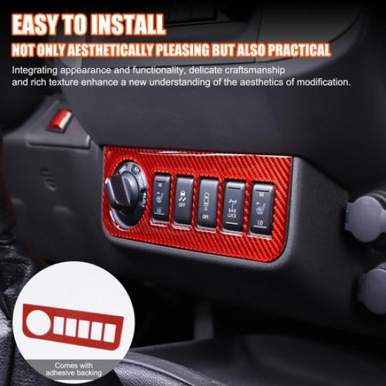 Glossy Piano Black 4WD Switch Bezel Trim Sticker For Nissan Frontier 2005- red AD Fdghg