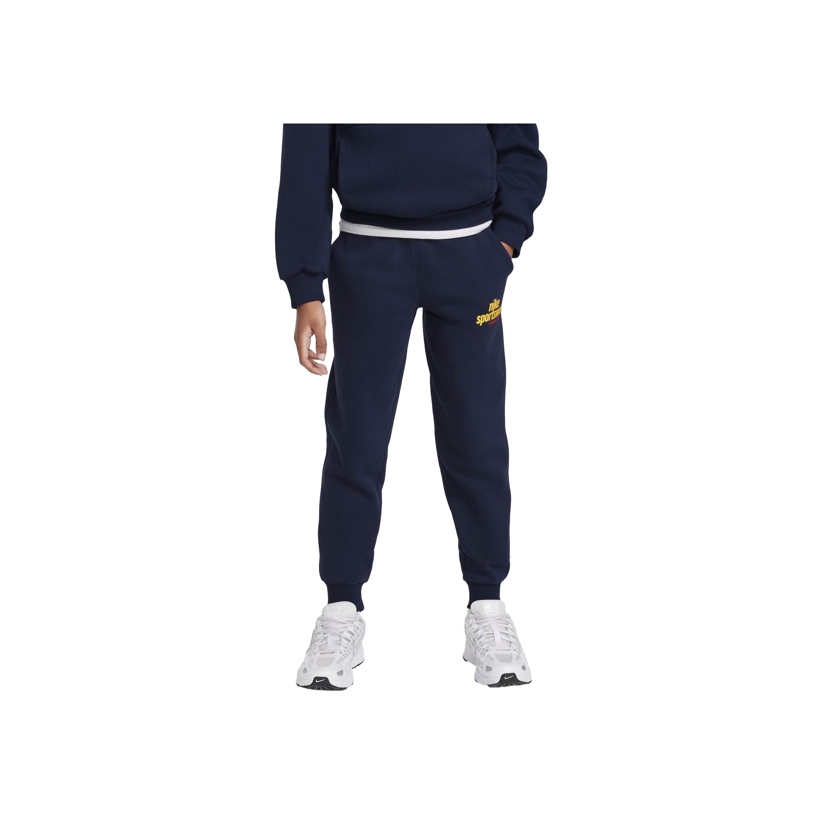 Спортивные штаны Nike Knit Sportswear Club Fleece Soft Comfortable Warm Kids Bottoms Obsidian University-Red University-Gold HJ2660-451 XS black