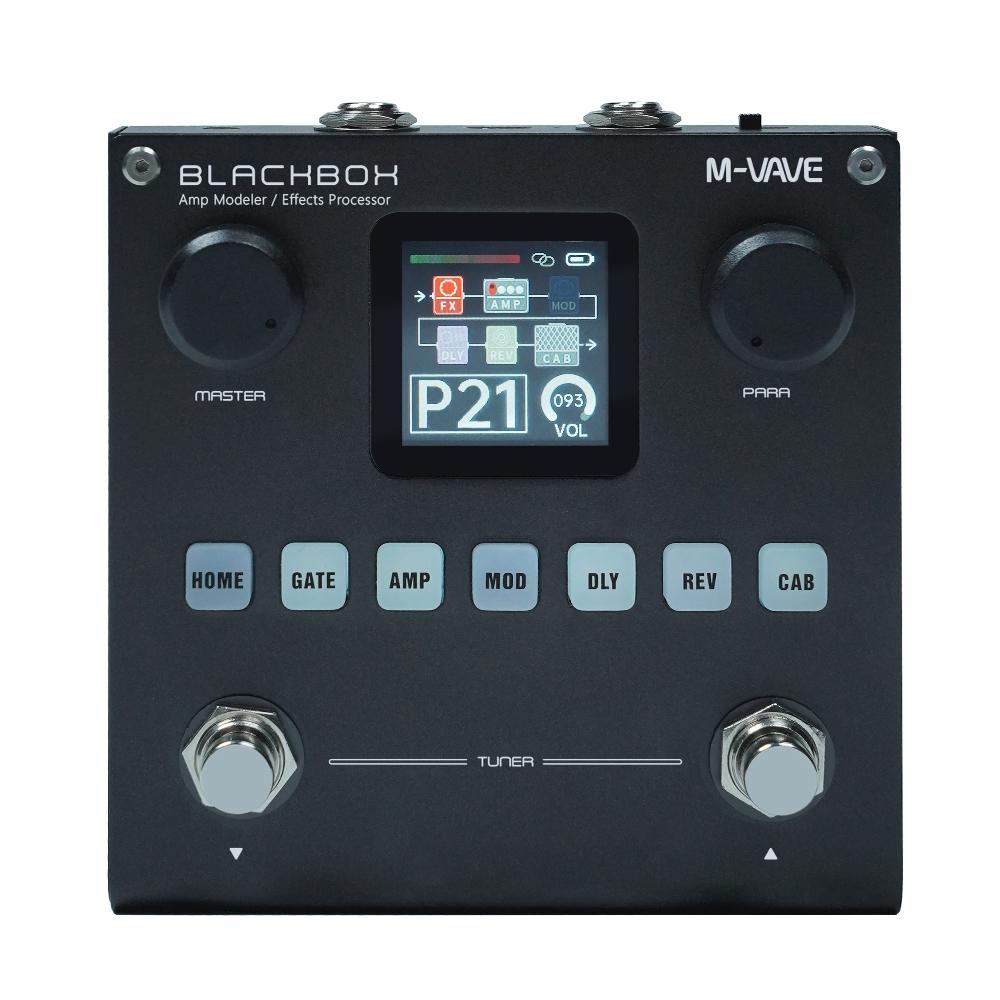 M-VAVE Blackbox Гитара/Бас AMP Modeler Многофункциональный процессор эффектов Перезаряжаемая педаль эффектов для электрогитары Бас чёрный Miwayer