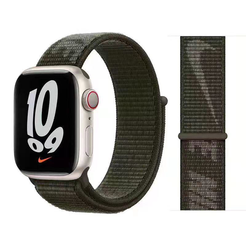 Ремешок для часов Apple Watch, ремешок 44 мм, 38 мм, 42 мм, 40 мм, нейлоновая петля для Apple Watch, браслет 45 мм, 41 мм, Correa для iWatch 3, 4, 5 SE, 6, 7, ремешок 38/40/41MM -Nylon Strap хаки VA VA VOOM