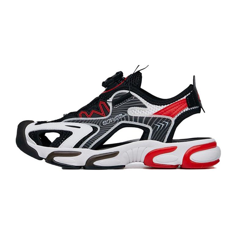 Anta Kids Mesh Breathable Non-Slip Durable Sandals Kids Sandals Black White Red 312226935-3 36 black
