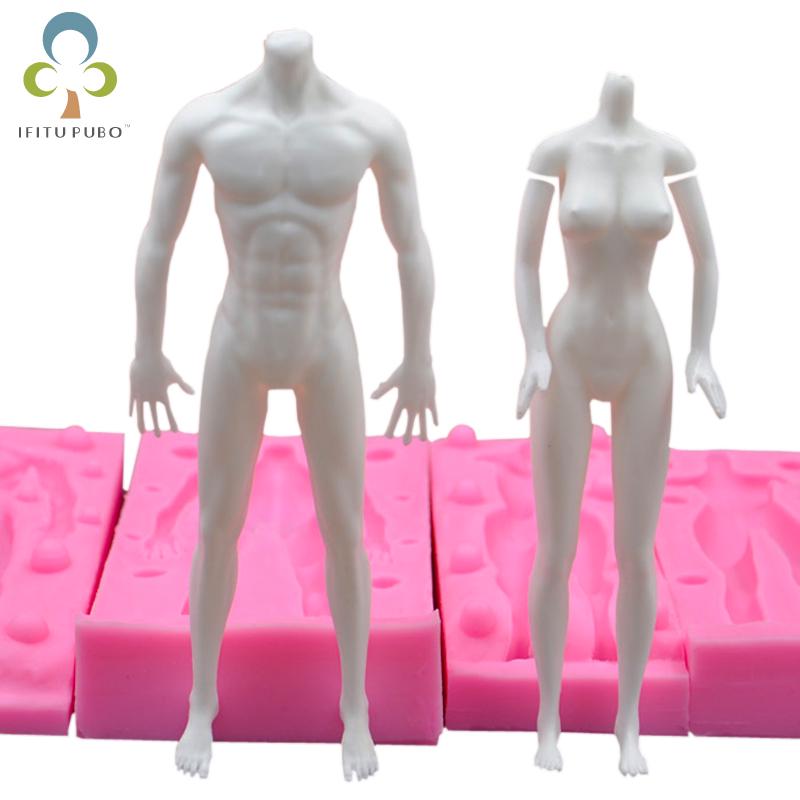 Силиконовая форма, форма тела куклы, 3D инструмент для помадки, ручная работа, сделай сам, форма для украшения выпечки шоколада women розовый PEISI BAKING