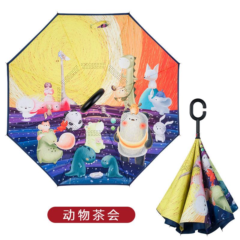 Креативный детский зонт безопасности зонт-наоборот двухслойный hands-free yellow Fantasy Fashion Jewelry House