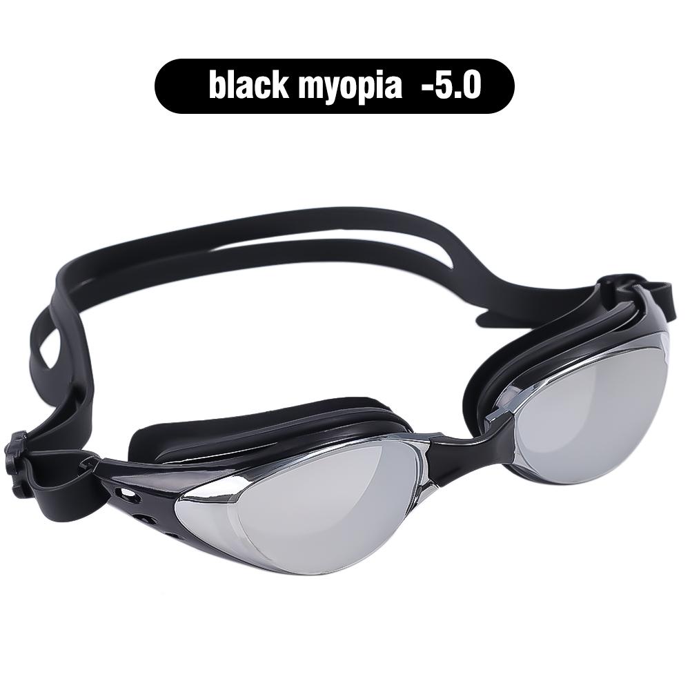 Myopia Swimming Goggles Eyeglasses -10-90 Water Repellent Fog Resistant Swim Goggle Eyewear Men Adjusatble Silicone Swimming Eyeglasses Women black sdcvd