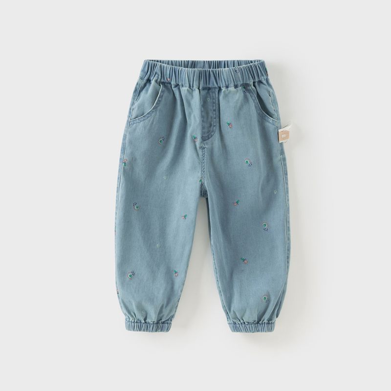 David Bella Girls  Jeans 2026 Spring New Children s Jogger Pants for Girls Casual Pants Long Pants Children s Clothing Light Blue [Ready in Stock] 90 gray TAOMall