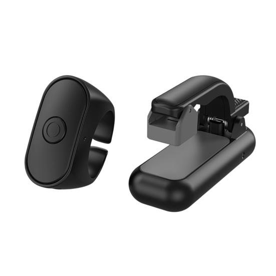 Пульт дистанционного управления с поддержкой Bluetooth, кольцо для прокрутки, перелистыватель страниц для приложений, беспроводной для телефонов, планшетов, затвор для камеры, кликер для коротких видео, автоматический кликер для кончиков пальцев чёрный Aatshovb