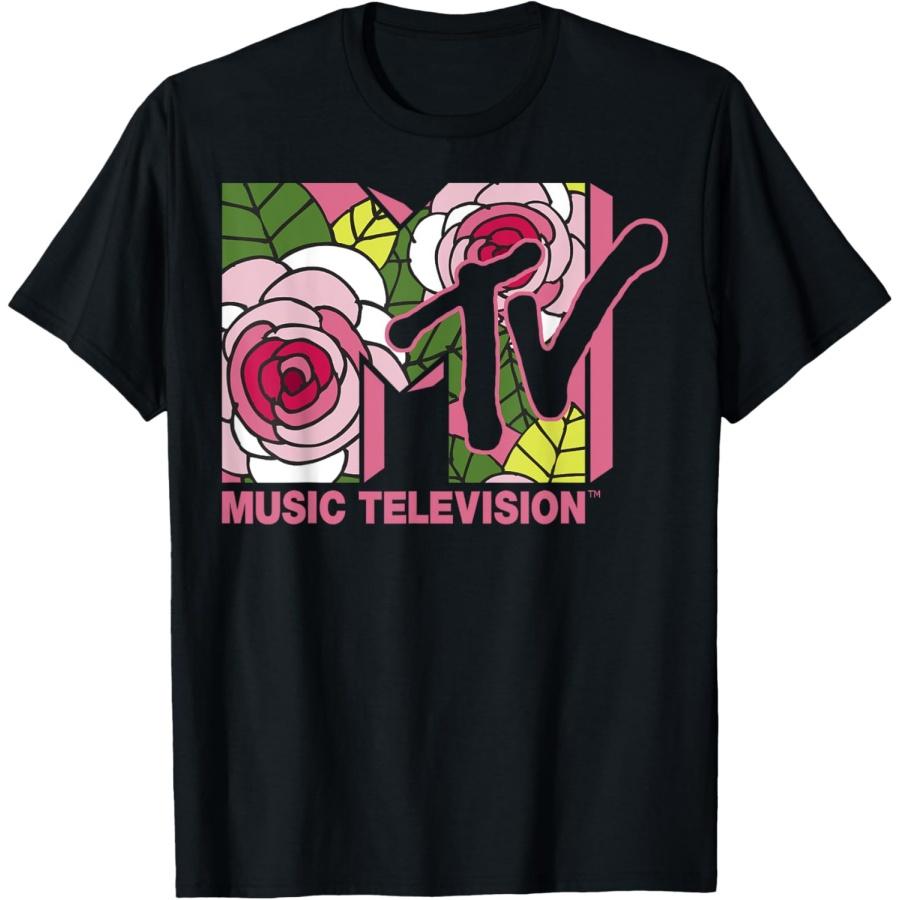 Футболка с логотипом MTV Floral Roses Music Television S чёрный Beautiful and excellent quality
