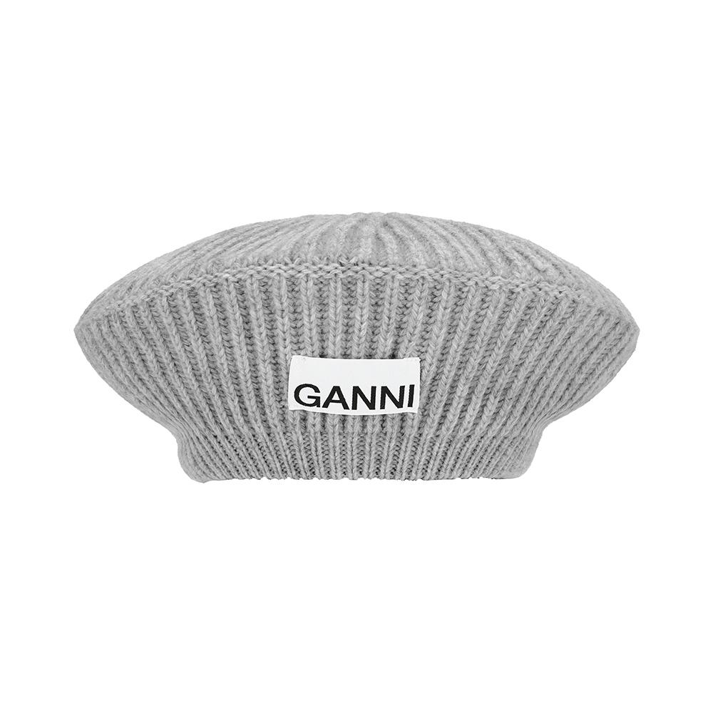 Ganni A4430 921 Структурированный берет с логотипом-патчем A4430 921 gray TrendMecca Watches