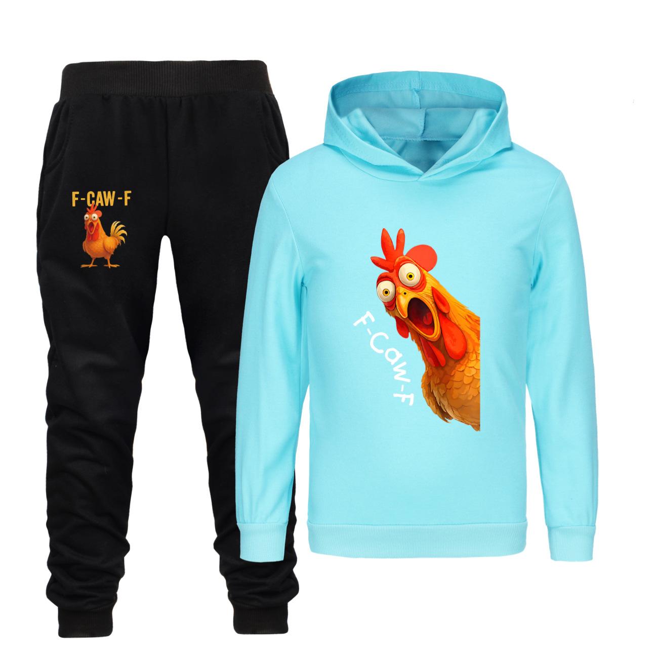 Детские комплекты одежды Топ  Забавный милый с принтом Модный детский худи-комплект 110 светло-синий BOLIV MODA