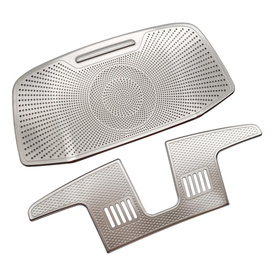 2pc Front Reading Lights Speaker Loudspeaker Box Cover Trim Fit for Ford F-150 F-250 F-350 F150 F250 F350 Expedition 2017- серебряный STRE 03